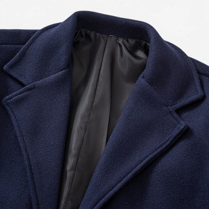 Men's Long Trench Coat Slim Fit Formal Overcoat Stylish Winter Outerwear