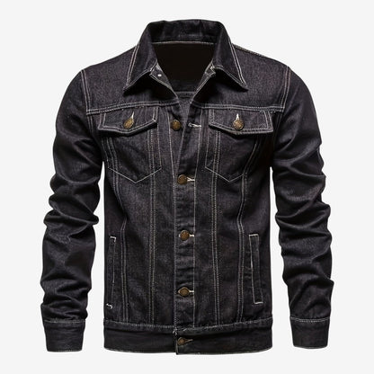 Men's Vintage Slim Fit Denim Jacket Classic Lapel Casual Everyday Wear