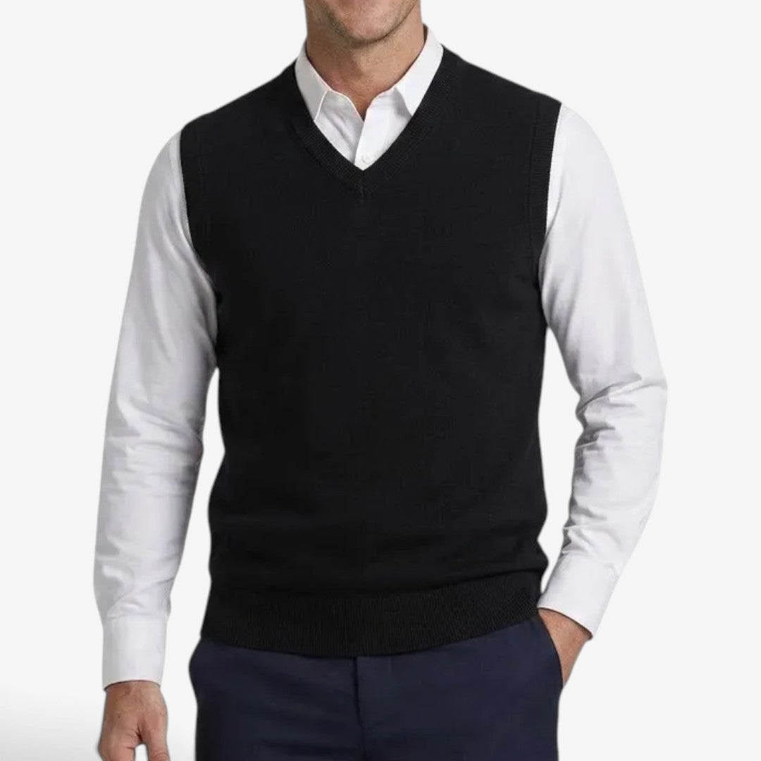 Men's Knit Slipover Sweater Relaxed Fit Smart Casual Layering Style