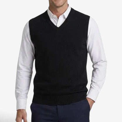 Men's Knit Slipover Sweater Relaxed Fit Smart Casual Layering Style