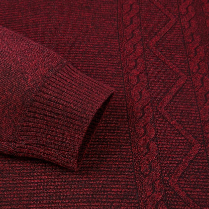 Men's Warm Quarter Zip Jumper Jacquard Knit Classic Fit Casual Everyday