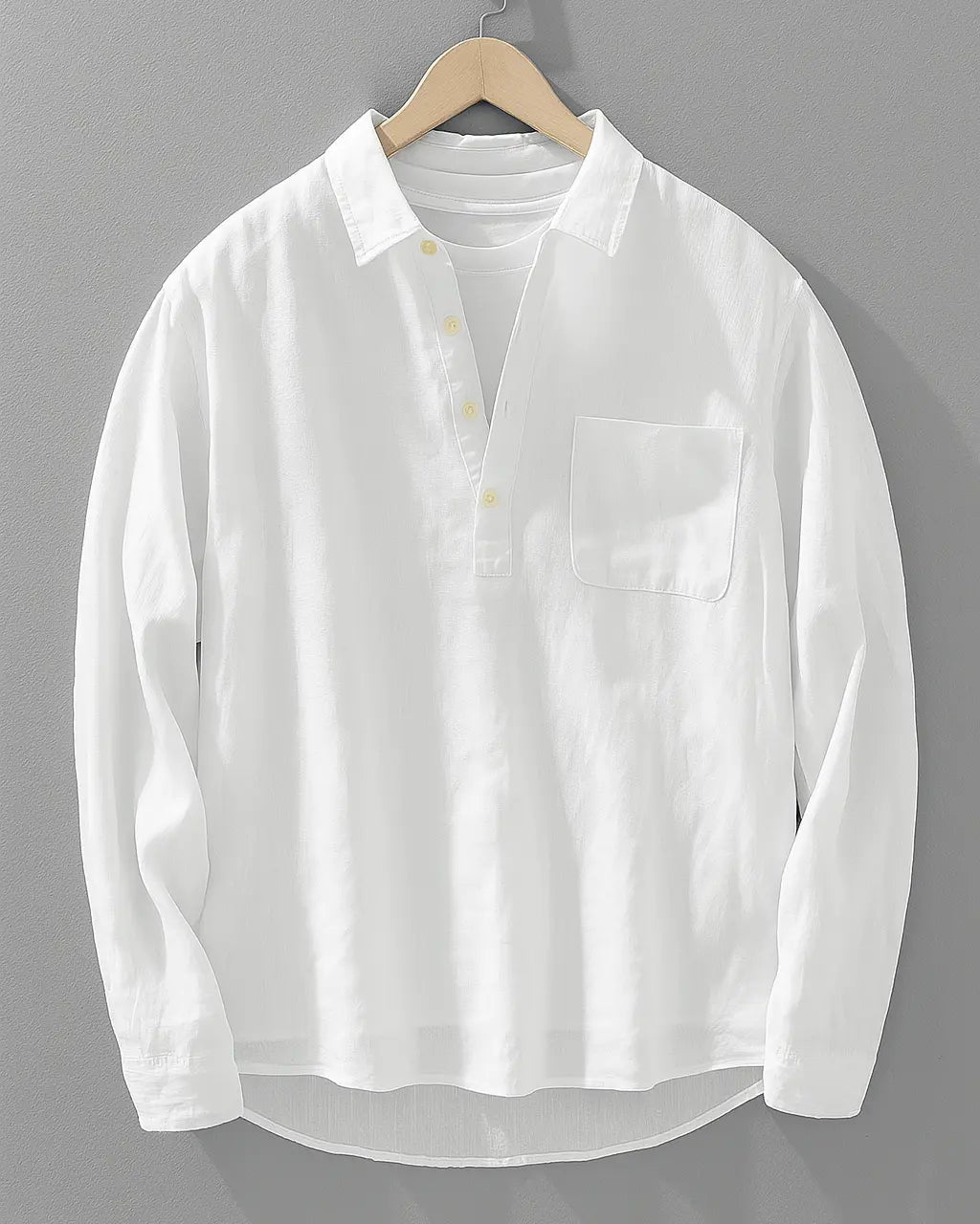 Men's Popover Shirt Half-Placket Button Short-Sleeve Collared Casual Holiday Beach Smart-Casual Everyday Radley