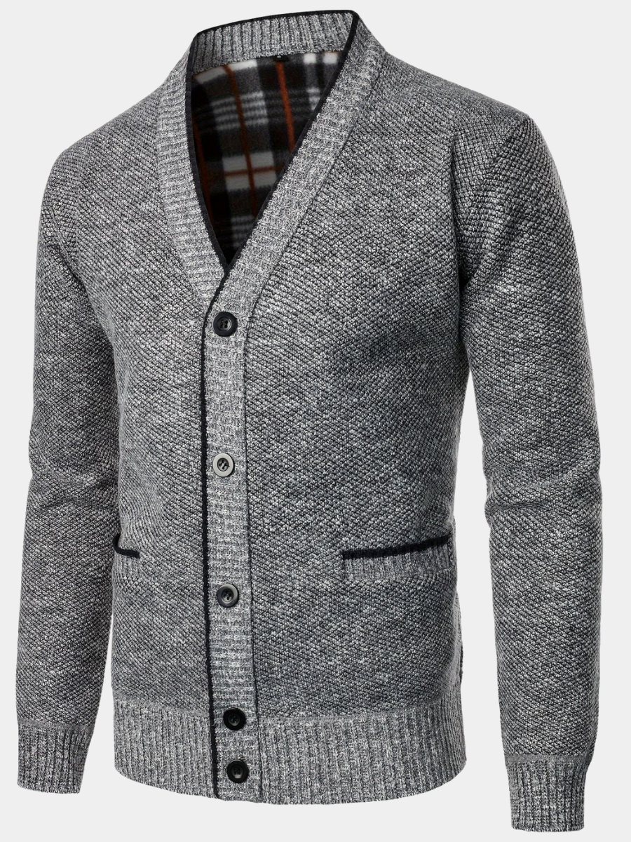 Men's Fleece Knit Cardigan Relaxed Fit Open Front Layering Everyday Wear