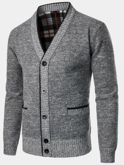 Men's Fleece Knit Cardigan Relaxed Fit Open Front Layering Everyday Wear