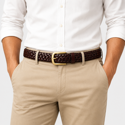 Men's Woven Belt Stretch Elastic Braided Adjustable Casual Business Smart-Casual Everyday Accessory Hollis