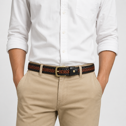 Men's Woven Belt Stretch Elastic Braided Adjustable Casual Business Smart-Casual Everyday Accessory Hollis