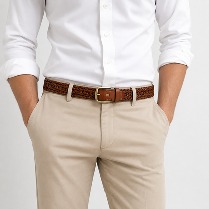 Men's Woven Belt Stretch Elastic Braided Adjustable Casual Business Smart-Casual Everyday Accessory Hollis