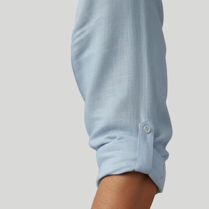 Men's Henley Shirt Button Placket Stand-Up Collar Casual Summer Everyday Slim Fit Modern Theo
