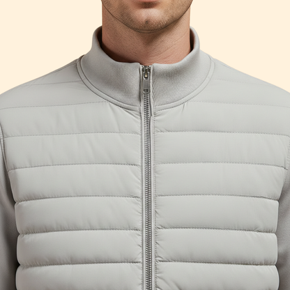 Men's Padded Bomber Jacket Full-Zip Sleek Insulated Casual Autumn Winter Layering Streetwear Oscar