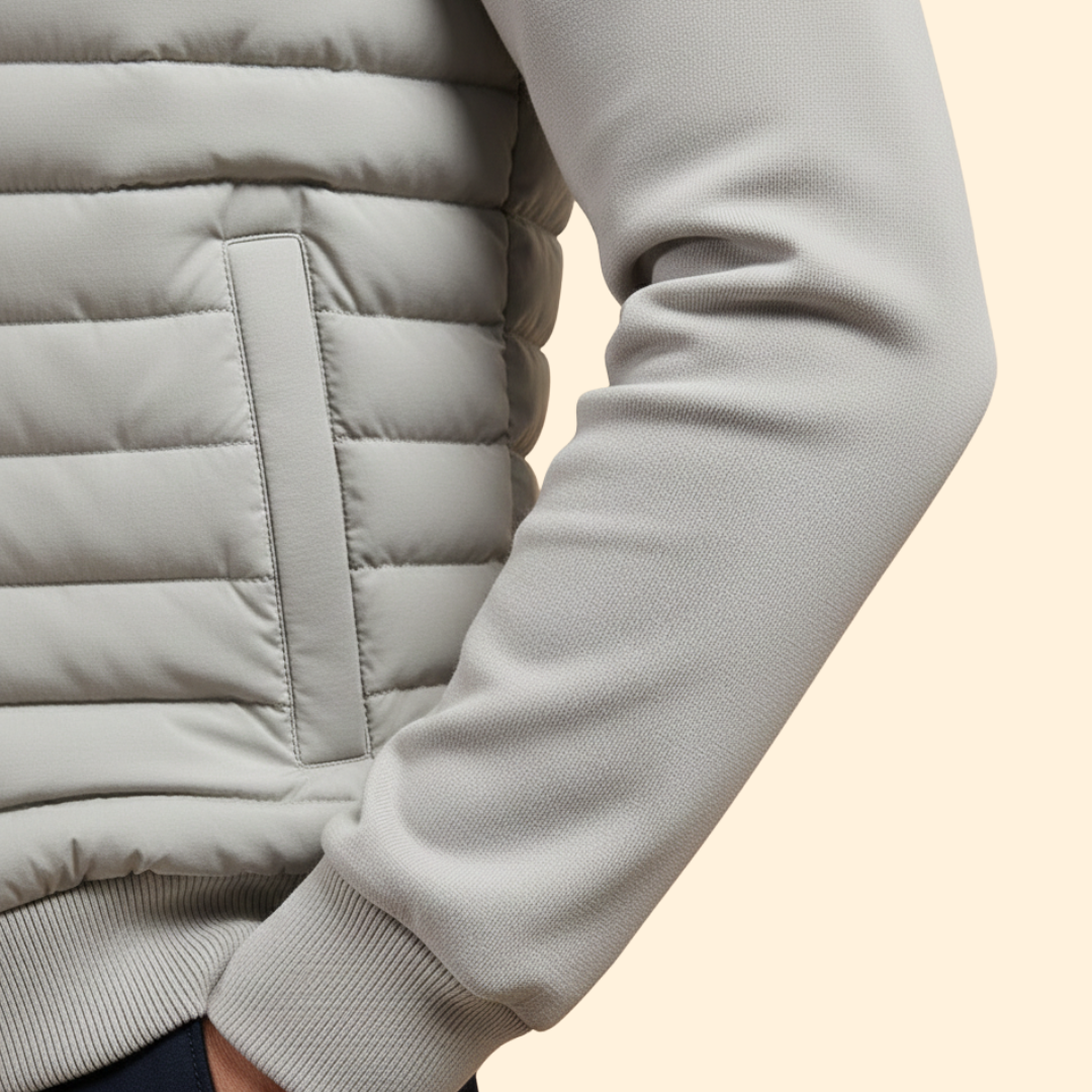 Men's Padded Bomber Jacket Full-Zip Sleek Insulated Casual Autumn Winter Layering Streetwear Oscar
