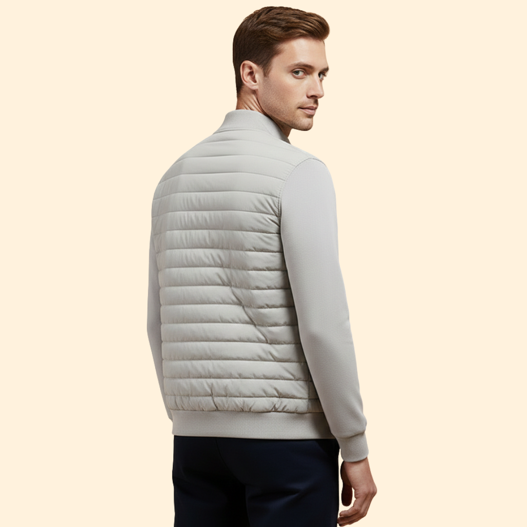 Men's Padded Bomber Jacket Full-Zip Sleek Insulated Casual Autumn Winter Layering Streetwear Oscar