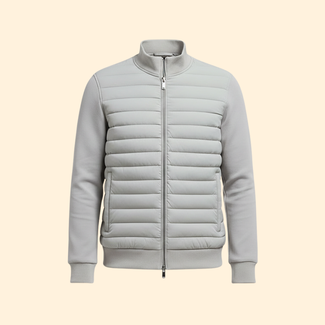 Men's Padded Bomber Jacket Full-Zip Sleek Insulated Casual Autumn Winter Layering Streetwear Oscar