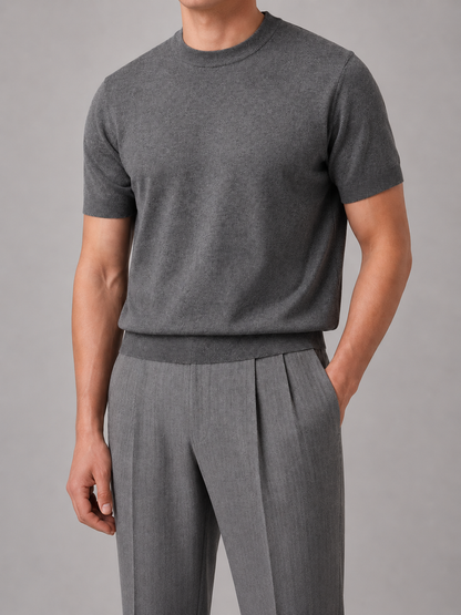 Men's Casual Short Sleeve Knit T-Shirt Crew Neck Relaxed Fit Everyday Wear