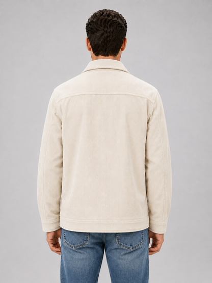 Men's Corduroy Overshirt Jacket Button-Up Relaxed Fit Casual Layering