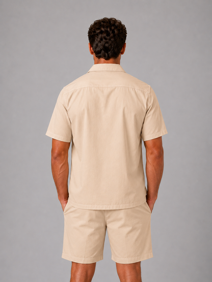 Men's Co-Ord Set Two-Piece Matching Shirt & Shorts Casual Everyday Holiday Beach Relaxed Outfit Versatile Reeve