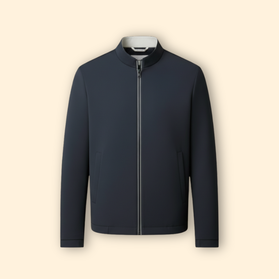 Men's Bomber Jacket Full-Zip Modern Ribbed Trim Casual Autumn Layering Everyday Streetwear Charlie