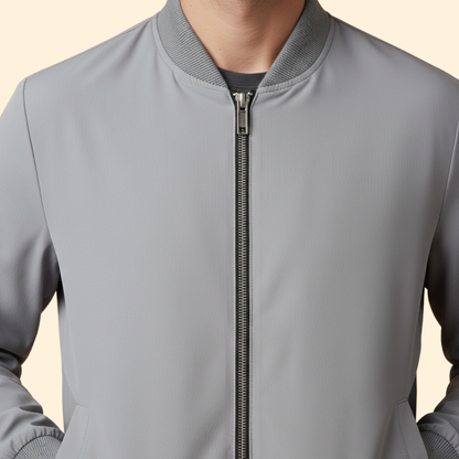 Men's Zip Jacket Modern Stand Collar Full-Zip Casual Layering Autumn Everyday Streetwear Henry