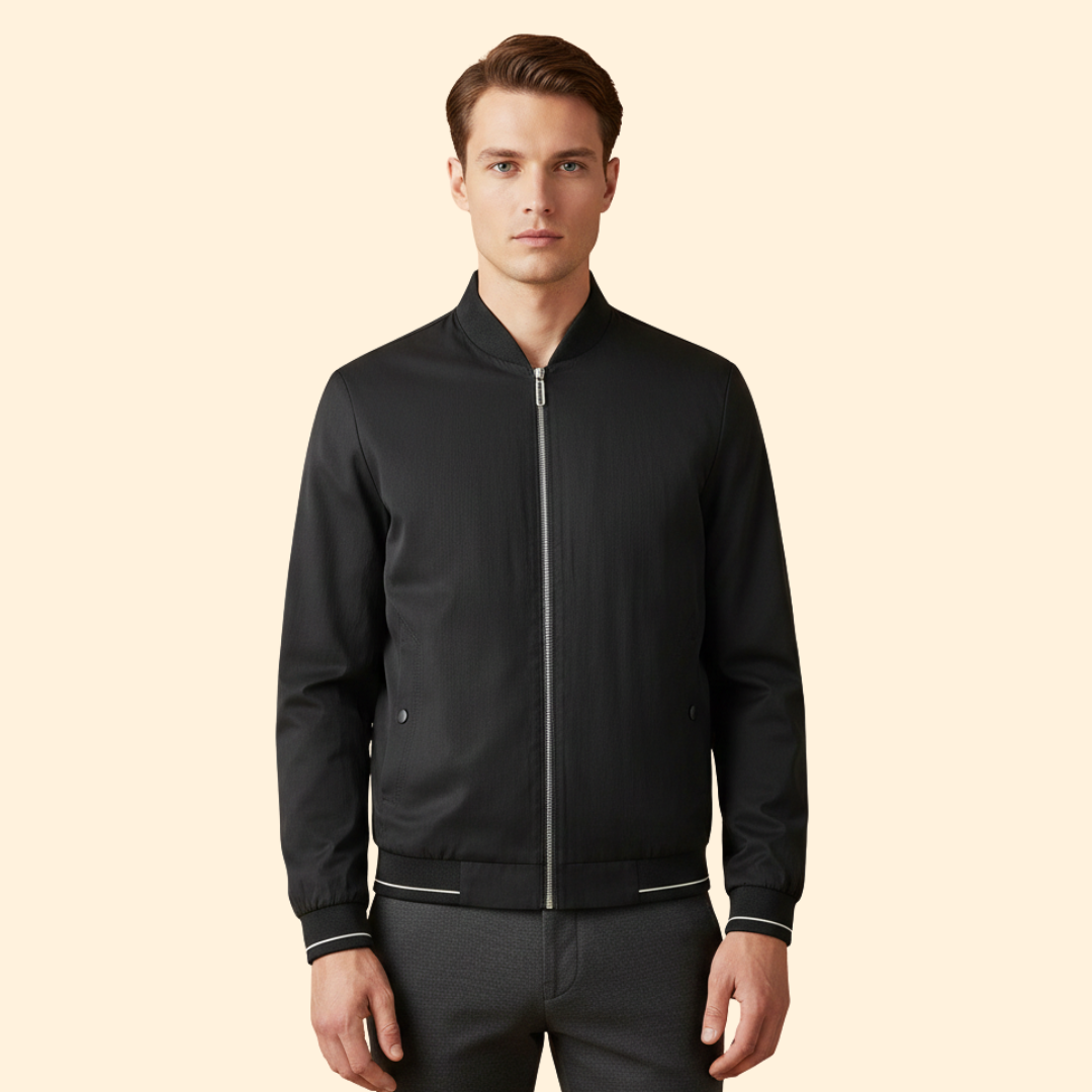 Men's Zip Jacket Modern Stand Collar Full-Zip Casual Layering Autumn Everyday Streetwear Henry