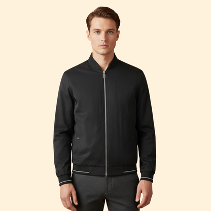 Men's Zip Jacket Modern Stand Collar Full-Zip Casual Layering Autumn Everyday Streetwear Henry
