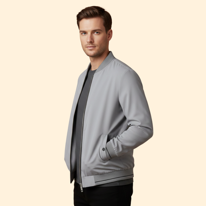 Men's Zip Jacket Modern Stand Collar Full-Zip Casual Layering Autumn Everyday Streetwear Henry
