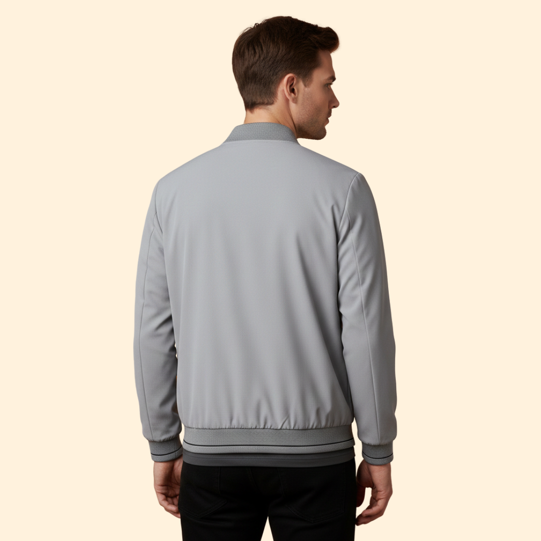 Men's Zip Jacket Modern Stand Collar Full-Zip Casual Layering Autumn Everyday Streetwear Henry