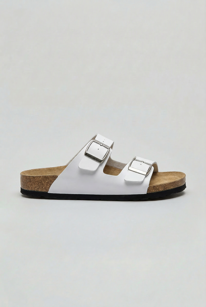 Men's Casual Double Buckle Sandals Contoured Footbed Stylish Everyday Wear