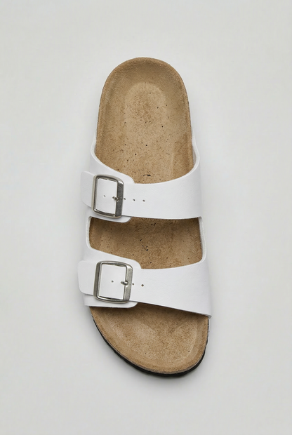 Men's Casual Double Buckle Sandals Contoured Footbed Stylish Everyday Wear