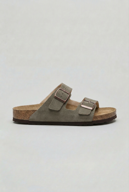 Men's Casual Double Buckle Sandals Contoured Footbed Stylish Everyday Wear