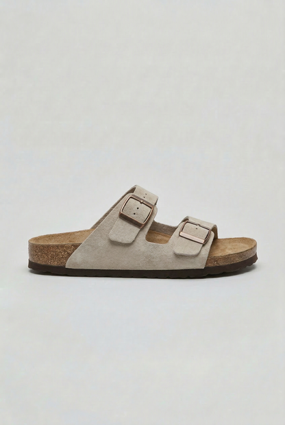 Men's Casual Double Buckle Sandals Contoured Footbed Stylish Everyday Wear