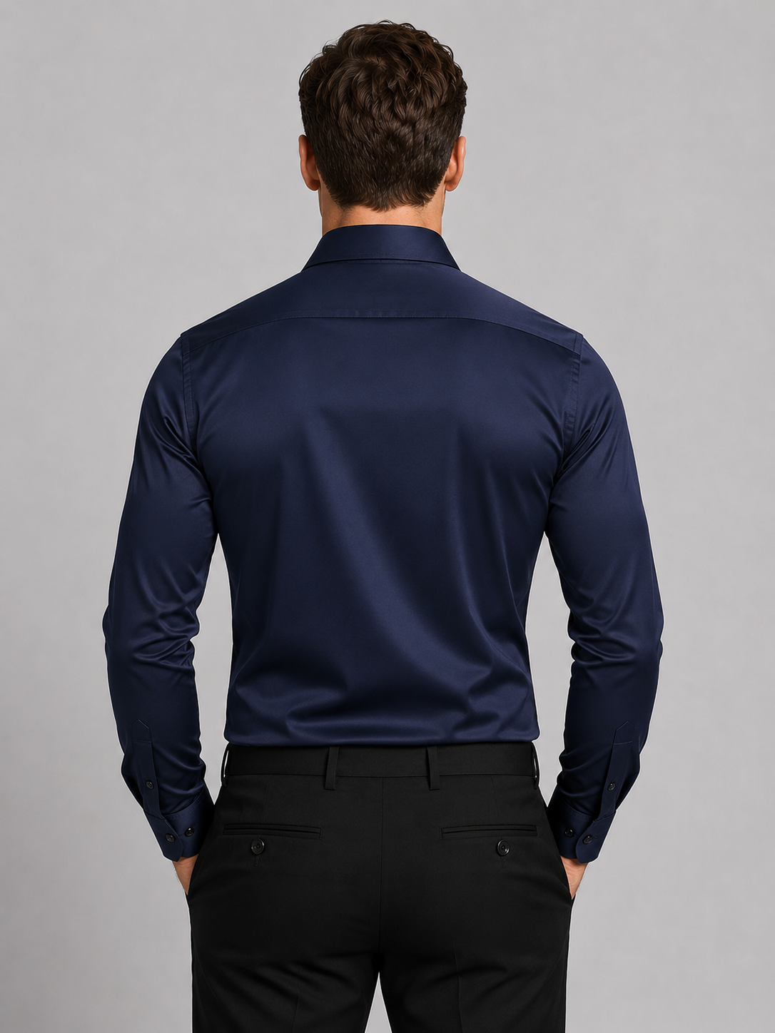 Men's Shirt Tailored Slim Fit Long-Sleeve Button-Up Collared Smart-Casual Office Business Everyday Versatile Halcott