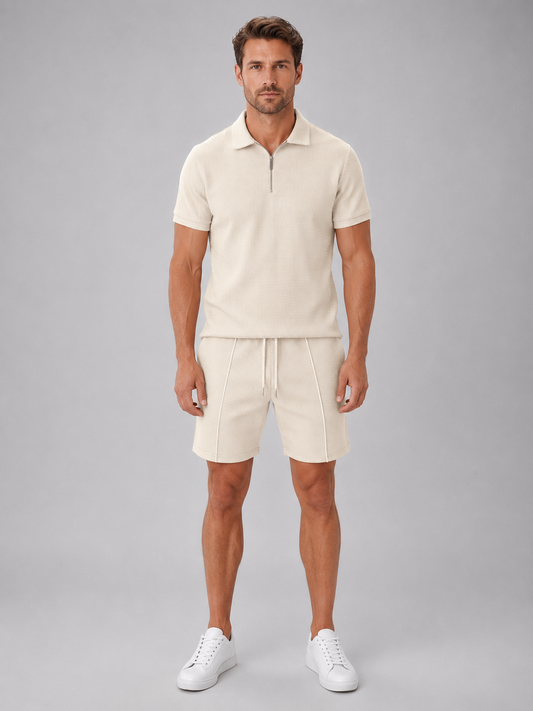 Men's Casual Set Two-Piece Matching Shirt & Shorts Casual Everyday Holiday Beach Relaxed Outfit Co-Ord Halloran