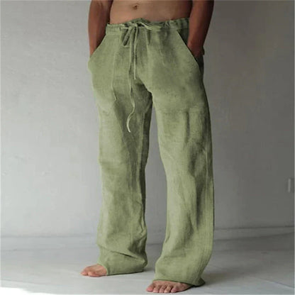 Men's Relaxed Trousers Loose Fit Drawstring Elastic Waist Casual Everyday Smart-Casual Tapered Lounge Comfort Fielding