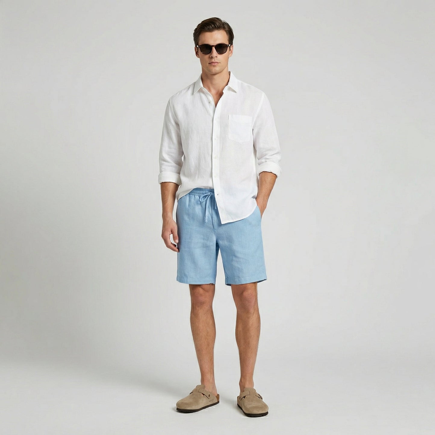 Men's Casual Shorts Drawstring Elastic Waist Relaxed Fit Everyday Beach Holiday Loungewear Chino Bodie