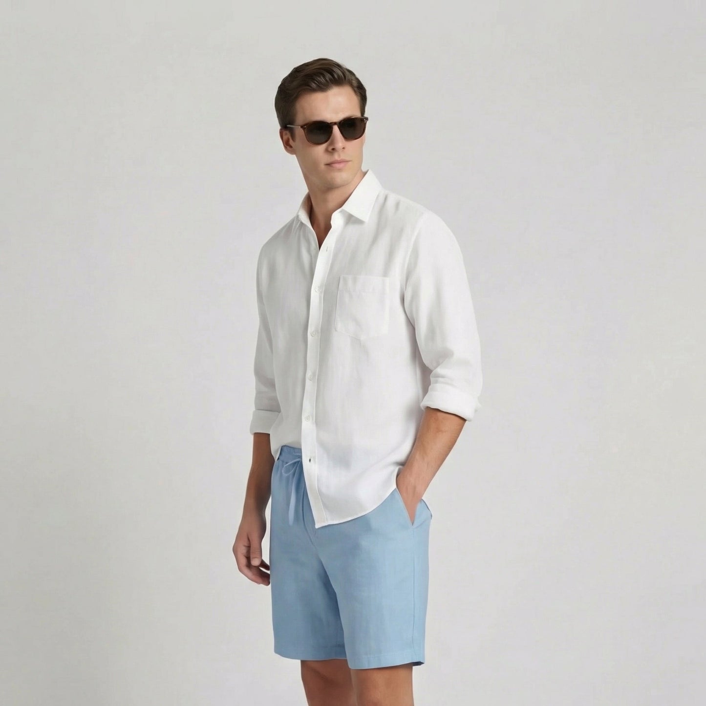 Men's Casual Shorts Drawstring Elastic Waist Relaxed Fit Everyday Beach Holiday Loungewear Chino Bodie