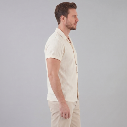 Men's Camp Collar Shirt Short-Sleeve Button-Up Cuban Collar Casual Holiday Beach Smart-Casual Everyday Nolan