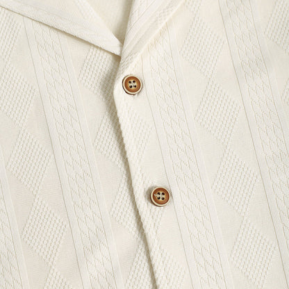 Men's Camp Collar Shirt Short-Sleeve Button-Up Cuban Collar Casual Holiday Beach Smart-Casual Everyday Nolan