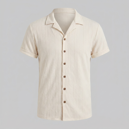 Men's Camp Collar Shirt Short-Sleeve Button-Up Cuban Collar Casual Holiday Beach Smart-Casual Everyday Nolan