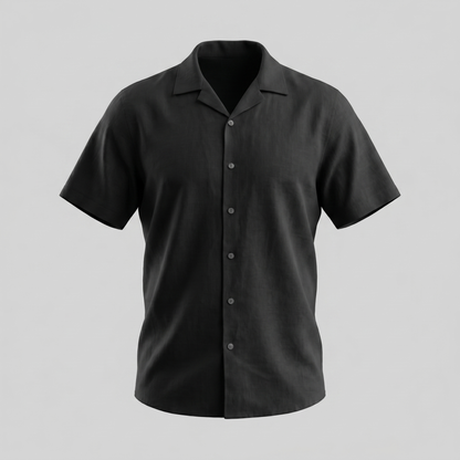 Men's Camp Collar Shirt Short-Sleeve Button-Up Cuban Collar Casual Holiday Beach Smart-Casual Everyday Rocco
