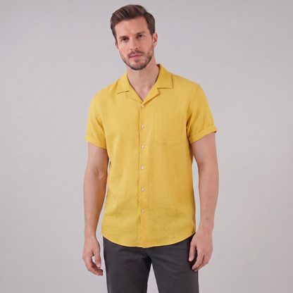 Men's Camp Collar Shirt Short-Sleeve Button-Up Cuban Collar Casual Holiday Beach Smart-Casual Everyday Rocco