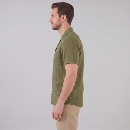 Men's Camp Collar Shirt Short-Sleeve Button-Up Cuban Collar Casual Holiday Beach Smart-Casual Everyday Rocco