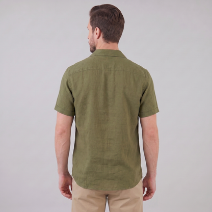 Men's Camp Collar Shirt Short-Sleeve Button-Up Cuban Collar Casual Holiday Beach Smart-Casual Everyday Rocco