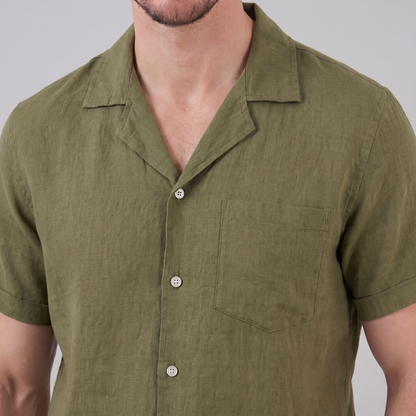 Men's Camp Collar Shirt Short-Sleeve Button-Up Cuban Collar Casual Holiday Beach Smart-Casual Everyday Rocco