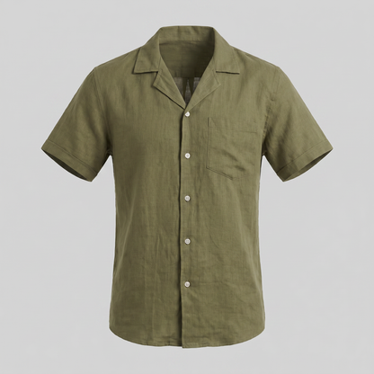 Men's Camp Collar Shirt Short-Sleeve Button-Up Cuban Collar Casual Holiday Beach Smart-Casual Everyday Rocco