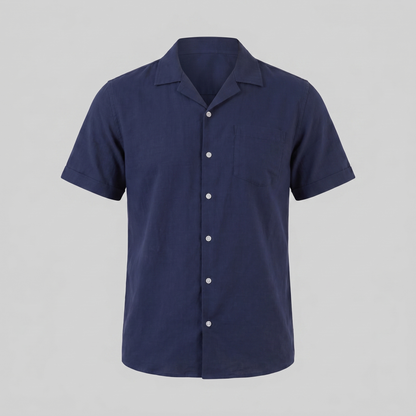Men's Camp Collar Shirt Short-Sleeve Button-Up Cuban Collar Casual Holiday Beach Smart-Casual Everyday Rocco