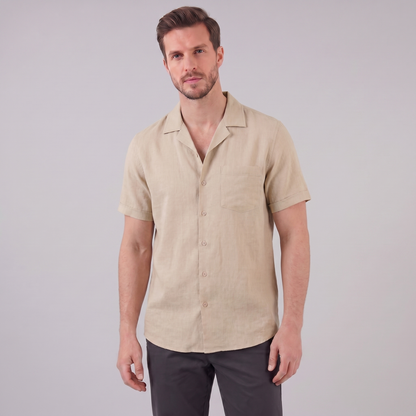 Men's Camp Collar Shirt Short-Sleeve Button-Up Cuban Collar Casual Holiday Beach Smart-Casual Everyday Rocco