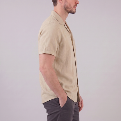 Men's Camp Collar Shirt Short-Sleeve Button-Up Cuban Collar Casual Holiday Beach Smart-Casual Everyday Rocco