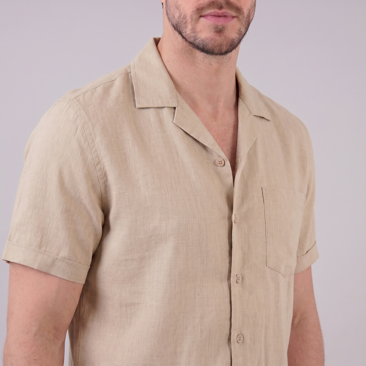 Men's Camp Collar Shirt Short-Sleeve Button-Up Cuban Collar Casual Holiday Beach Smart-Casual Everyday Rocco
