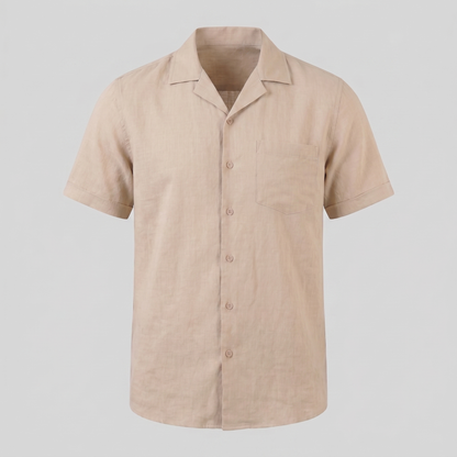 Men's Camp Collar Shirt Short-Sleeve Button-Up Cuban Collar Casual Holiday Beach Smart-Casual Everyday Rocco