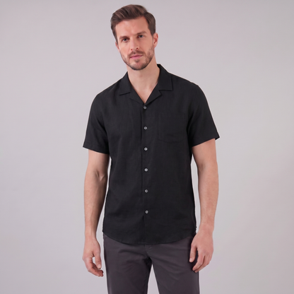 Men's Camp Collar Shirt Short-Sleeve Button-Up Cuban Collar Casual Holiday Beach Smart-Casual Everyday Rocco