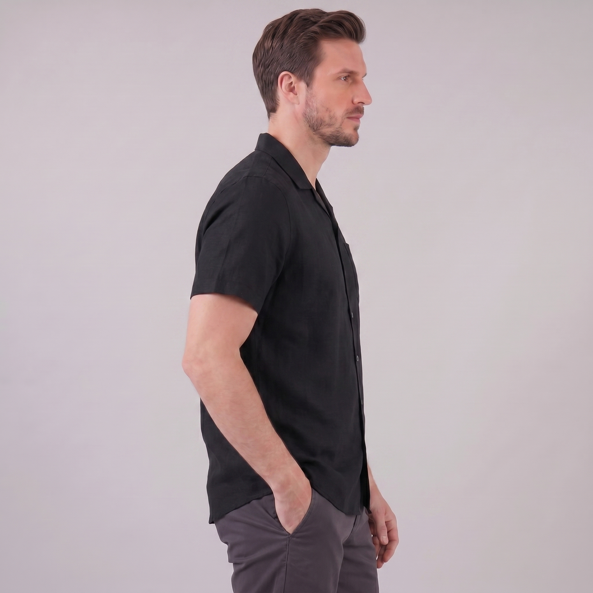 Men's Camp Collar Shirt Short-Sleeve Button-Up Cuban Collar Casual Holiday Beach Smart-Casual Everyday Rocco